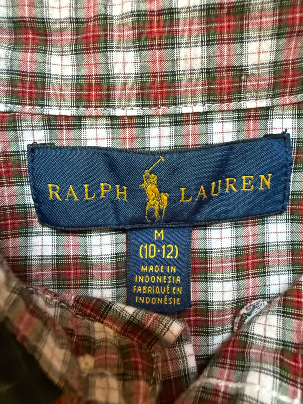 Ralph Lauren Plaid Button-Down Shirt Sz 10-12 - Picture 5 of 5